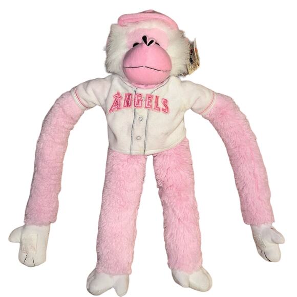 MLB official Angels Rally Monkey Plush Pink NWT Rare Collectible - Picture 7 of 10